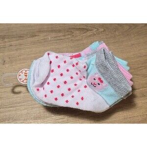 Baby Girls Socks Lot of 6 Pairs Set Pink TEAL White Newborn 12-24 Mo NEW